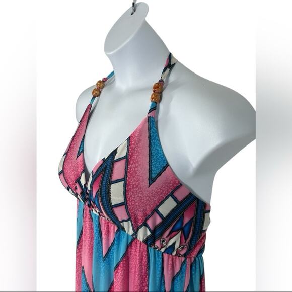 Boho Beaded Passion4Fashion Vibrant Maxi Sundress Size Large - Picture 6 of 9